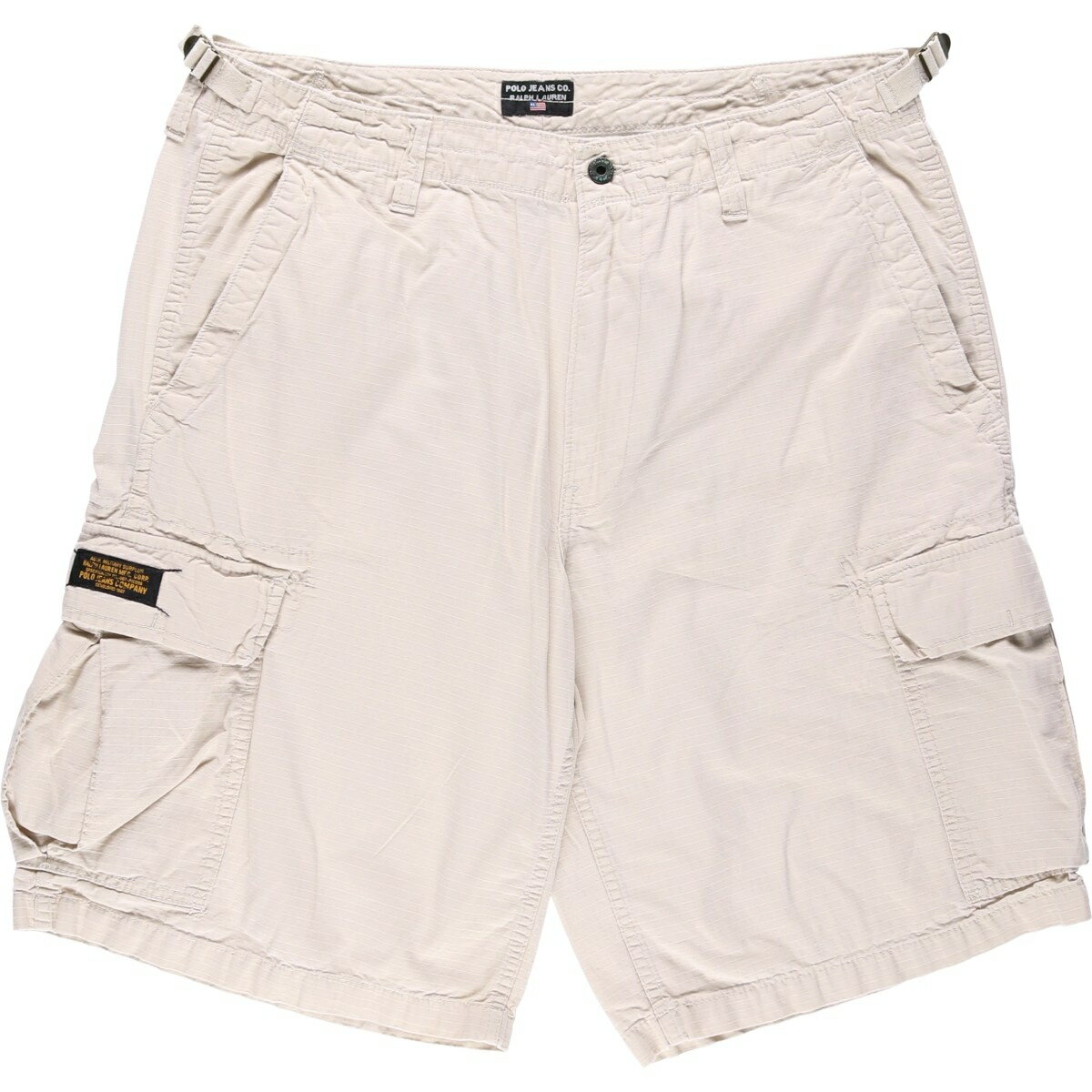 古着 00'S ラルフローレン Ralph Lauren POLO JEANS COMPANY リップストップ ミリタリー カーゴショーツ ハーフパンツ メンズw37相当 /eaa621372 【中古】 【260607】 【GR-NV】
