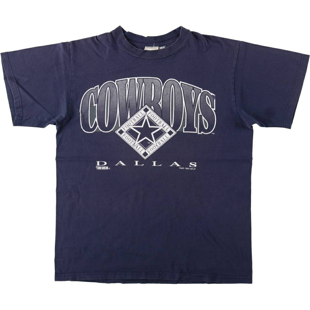 Rakuten - 古着 90'S TRENCH NFL DALLAS COWBOYS ダラスカウボーイズ ロゴプリントTシャツ メンズL相当 ヴィンテージ /eaa621483 【中古】 【260605】 ネイビー系 春夏秋