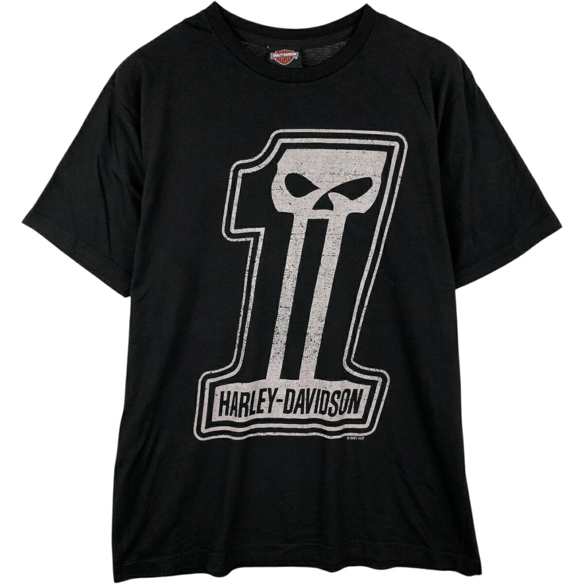Rakuten - 古着 ハーレーダビッドソン Harley-Davidson ドクロ柄 スカル柄 モーターサイクル バイクTシャツ メンズL相当 /eaa621525 【中古】 【260601】