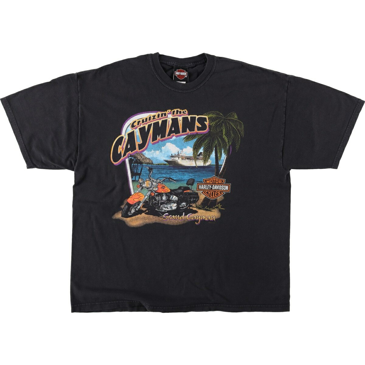 Rakuten - 古着 00'S ハーレーダビッドソン Harley-Davidson ドクロ柄 スカル柄 モーターサイクル バイクTシャツ USA製 メンズXL相当 /eaa621575 【中古】 【260530】