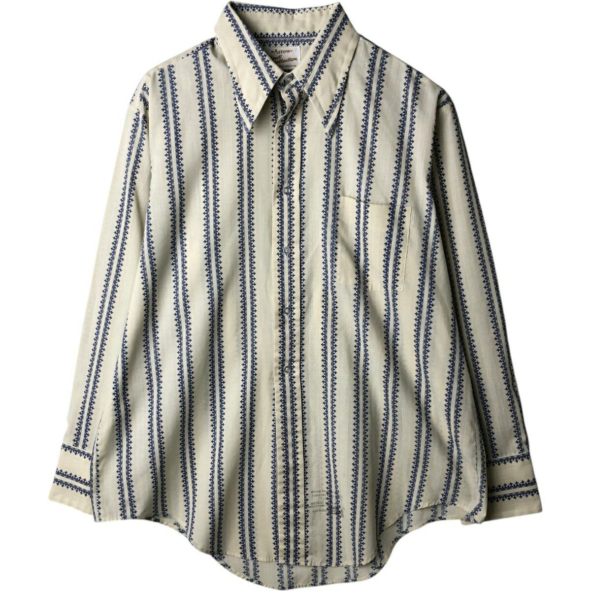 古着 70'S アロー Arrow KENT COLLECTION チロリアン柄 長袖 シャツ メンズL相当 ヴィンテージ /eaa621700 【中古】 【260306】