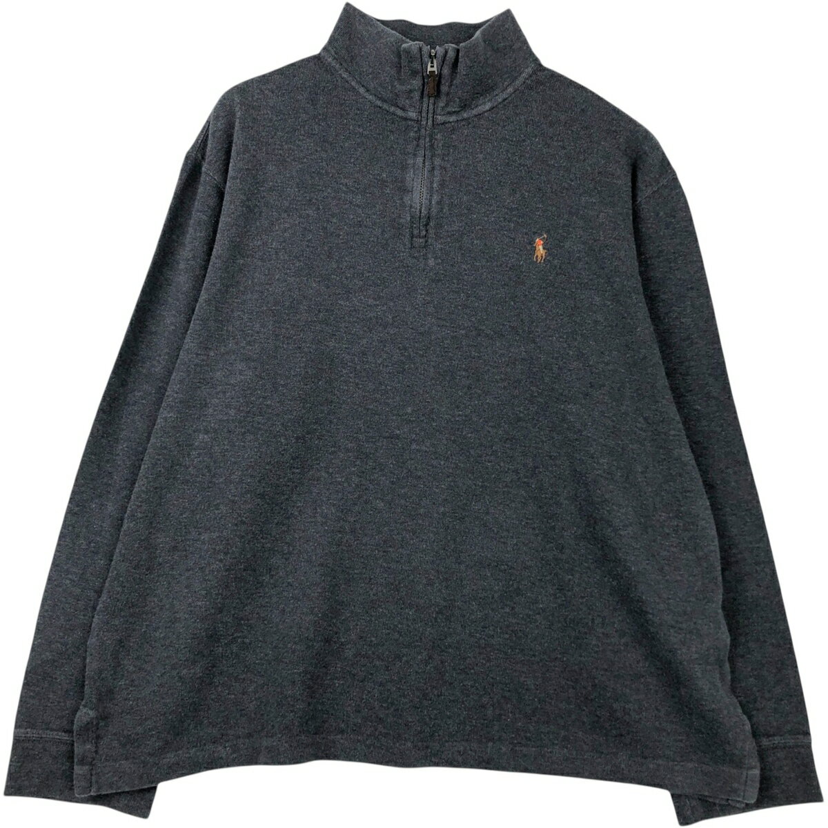 古着 ラルフローレン Ralph Lauren POLO RALPH LAUREN ESTATE RIB コットンニットハーフジップセーター メンズL相当 /eaa621712 【中古】 【260309】 【ADEL/アデル】 グレー系 秋冬