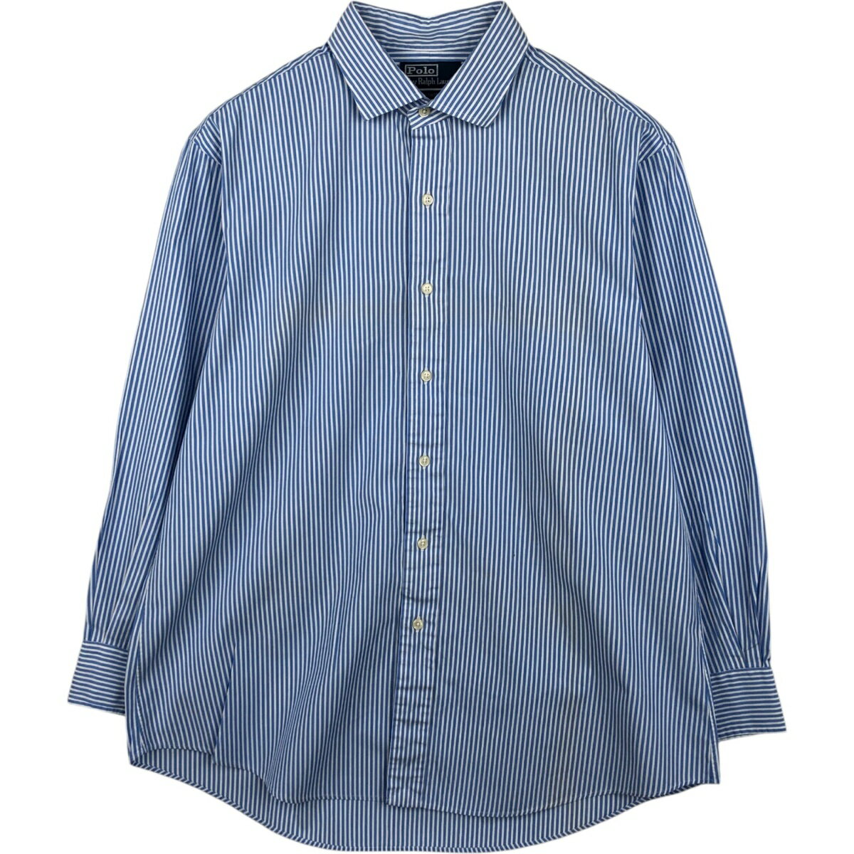古着 ラルフローレン Ralph Lauren POLO by Ralph Lauren ESTATE CUSTOM FIT 長袖 コットンストライプシャツ メンズXL相当 /eaa621730 【中古】 【260313】 ブルー系 春夏秋冬