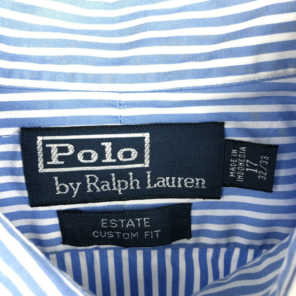 古着 ラルフローレン Ralph Lauren POLO by Ralph Lauren ESTATE CUSTOM FIT 長袖 コットンストライプシャツ メンズXL相当 /eaa621730 【中古】 【260313】 ブルー系 春夏秋冬 3