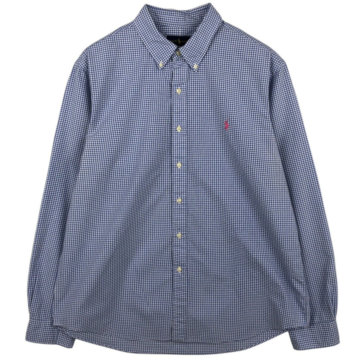 Rakuten - 古着 ラルフローレン Ralph Lauren ギンガムチェック 長袖 ボタンダウンチェックシャツ メンズXL相当 /eaa621736 【中古】 【260313】 ブルー系 春夏秋冬