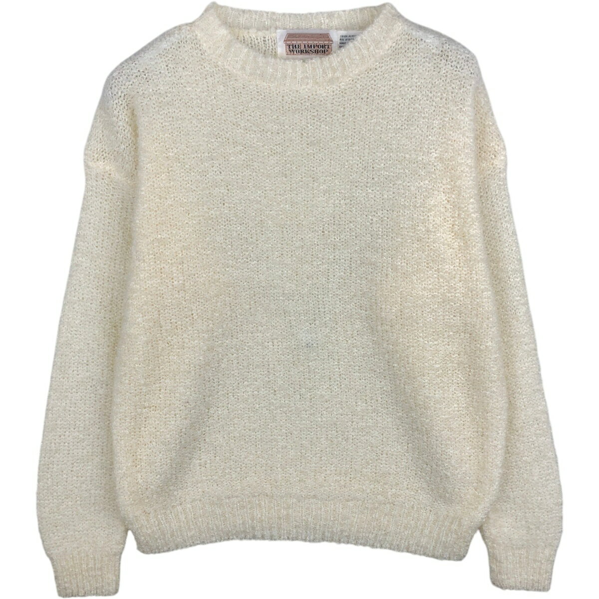 Rakuten - 古着 80~90'S THE IMPORT WORKSHOP アクリルニットセーター レディースM相当 ヴィンテージ /eaa621750 【中古】 【260317】 【ADEL/アデル】 ホワイト系 秋冬