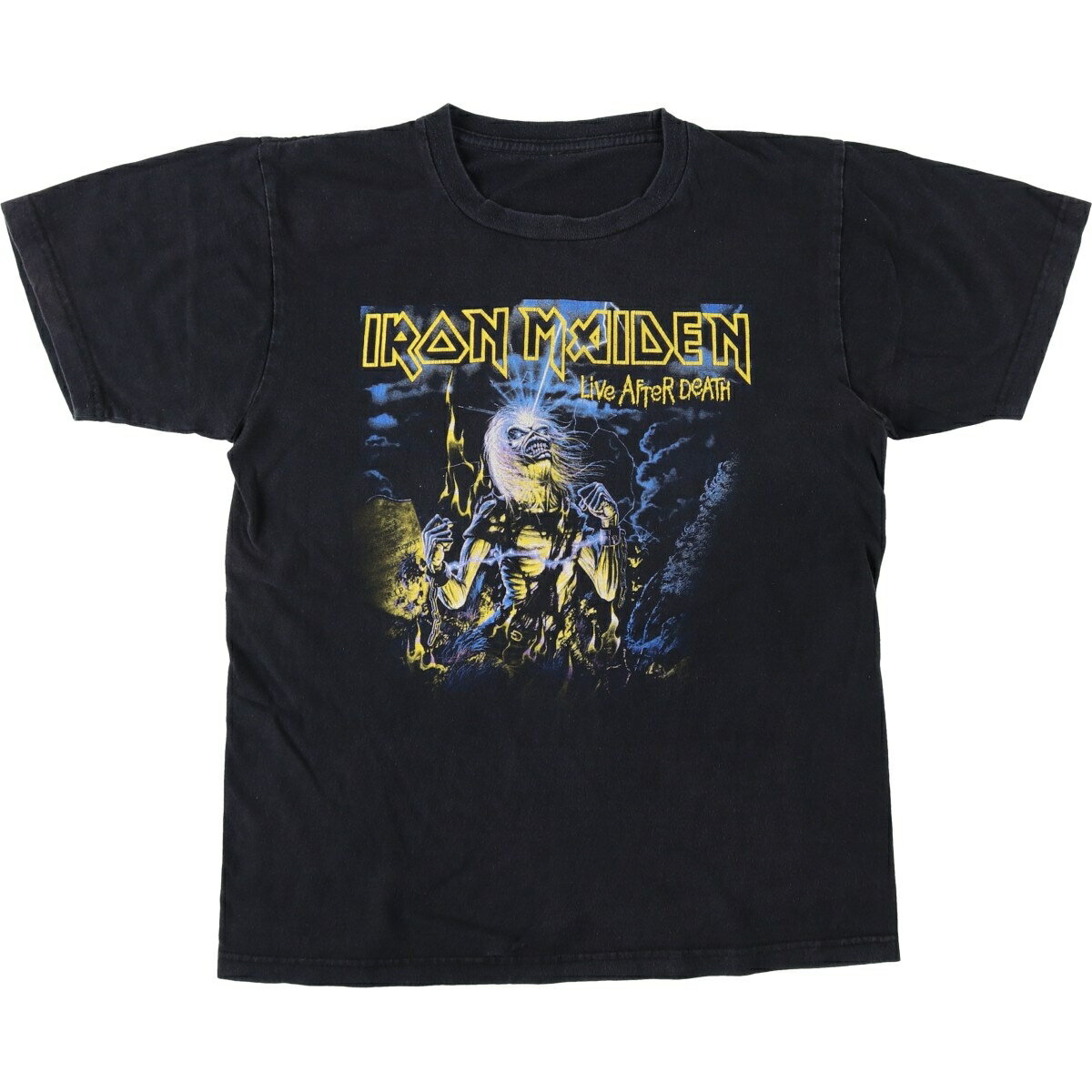 乐天商城 - 古着 IRON MAIDEN アイアンメイデン バンドTシャツ バンT メンズM相当 /eaa621946 【中古】 【260605】 ブラック系 春夏秋