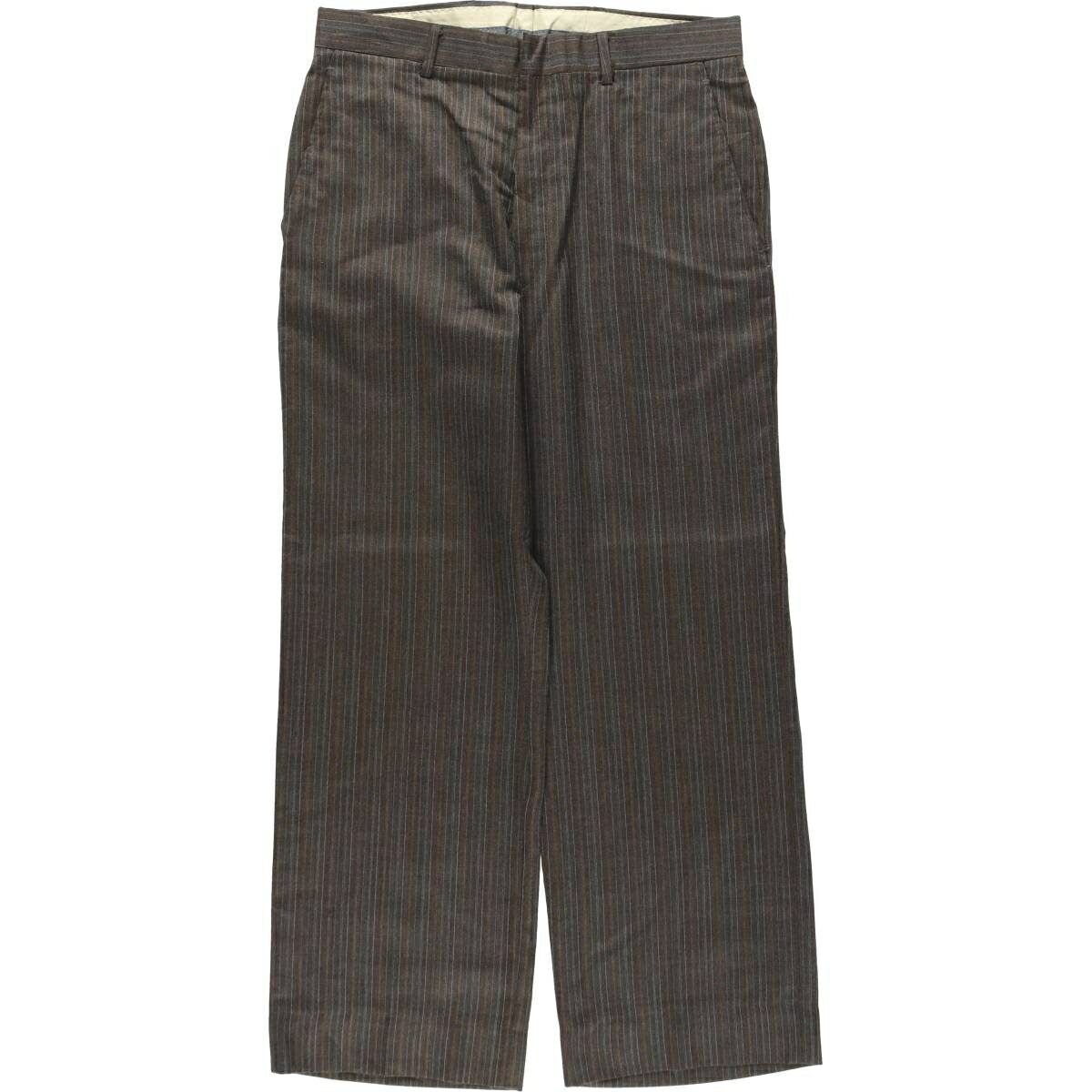 古着 OAKTON Ltd. ストライプ柄 マルチストライプ スラックスパンツ メンズw32相当 ヴィンテージ /eaa622079  