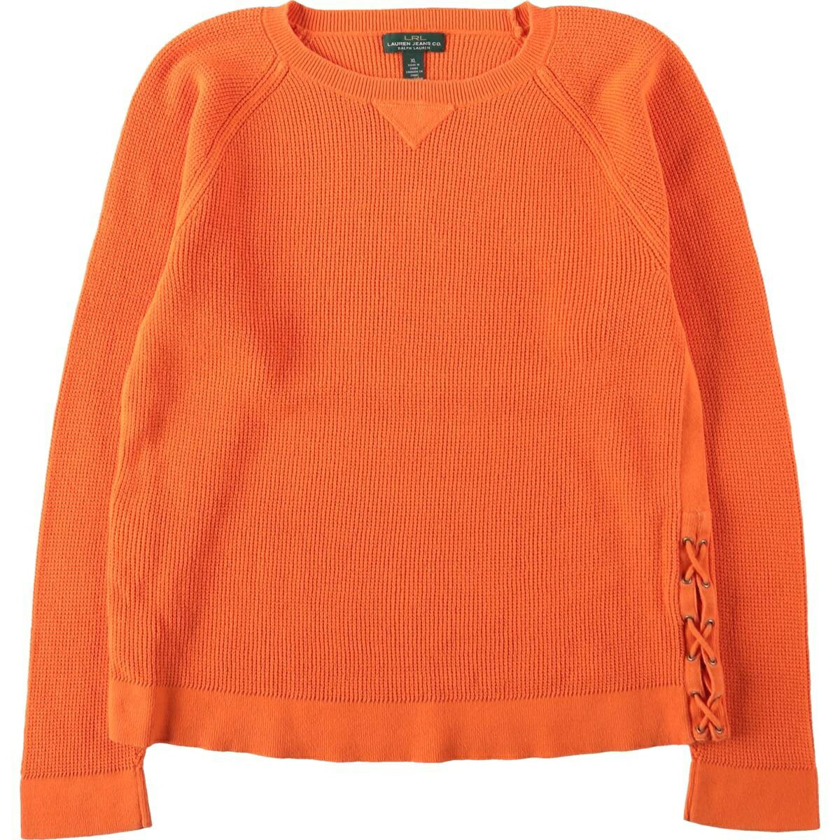 樂天商城 - 古着 ラルフローレン Ralph Lauren LRL LAUREN JEANS COMPANY レースアップ コットンニットセーター レディースXL相当 /eaa622184 【中古】 【260618】 【ADEL/アデル】