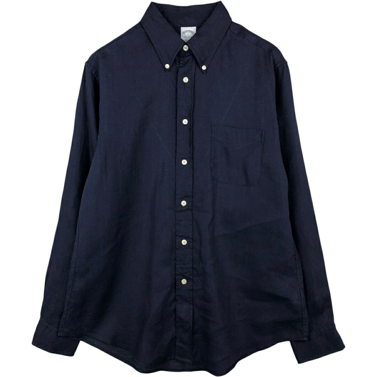 樂天商城 - 古着 ブルックスブラザーズ Brooks Brothers Est.1818 REGENT 長袖 リネン ボタンダウンシャツ メンズL相当 /eaa622295 【中古】 【260602】