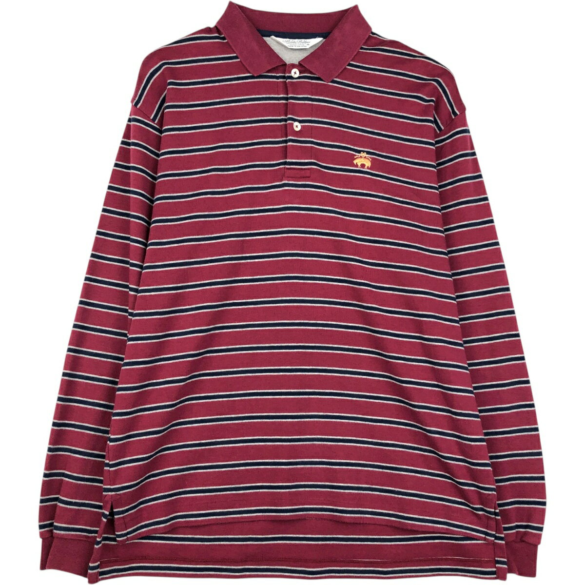 古着 ブルックスブラザーズ Brooks Brothers Golden Fleece 長袖 ボーダー ポロシャツ メンズM相当 /eaa622860 【中古】 【260603】
