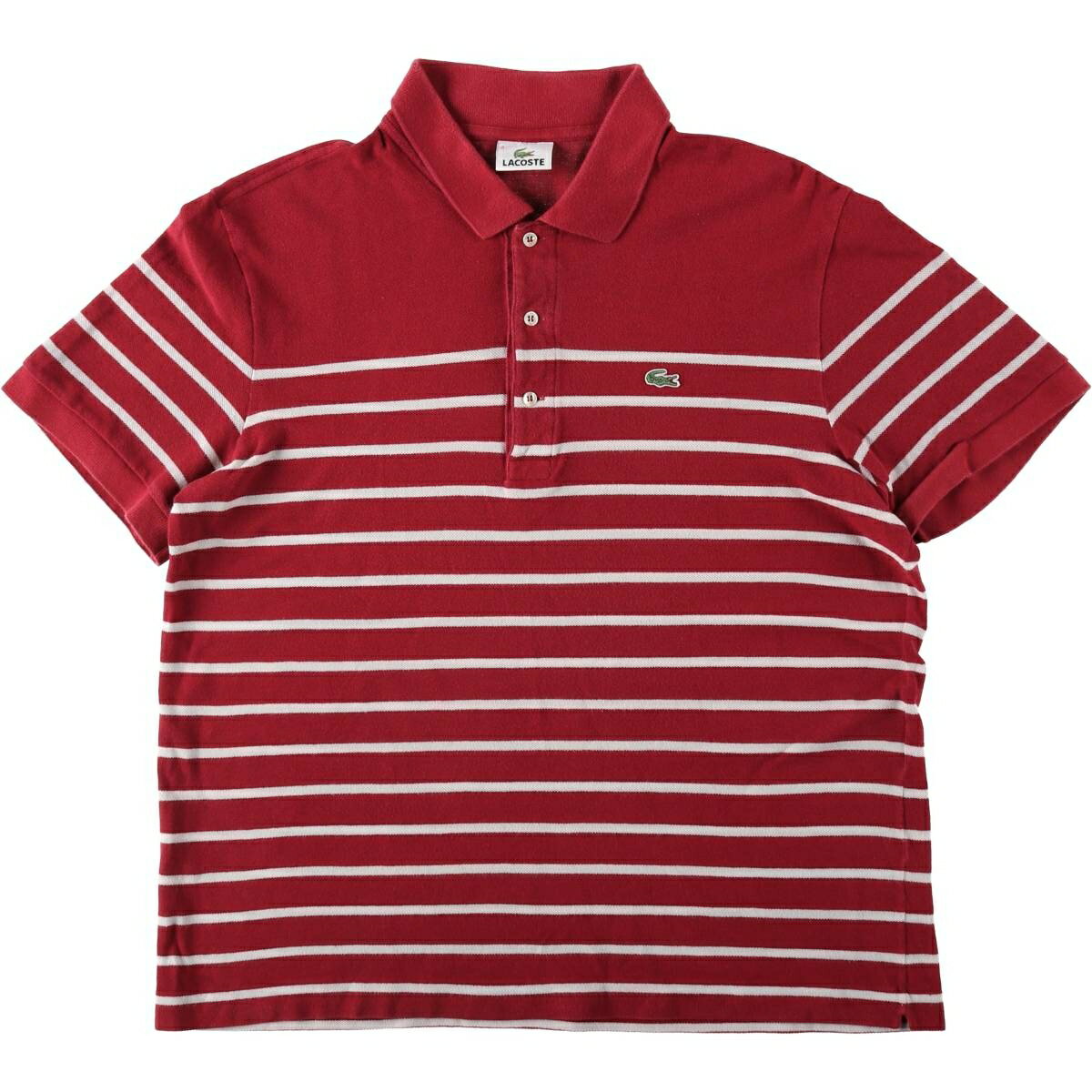 樂天商城 - 古着 ラコステ LACOSTE 半袖 ボーダー ポロシャツ メンズXL相当 /eaa623028 【中古】 【260608】