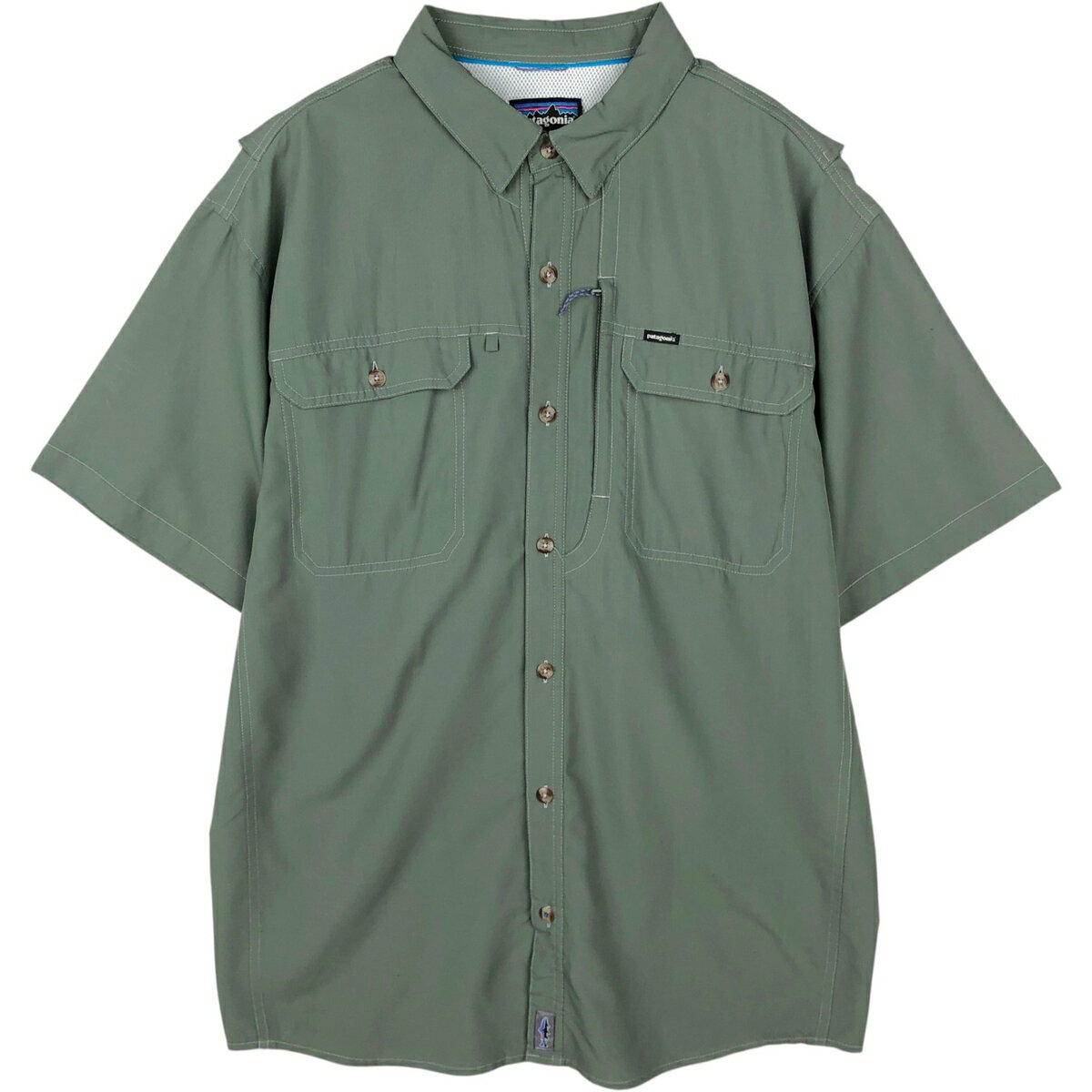 Rakuten - 古着 パタゴニア Patagonia 54234SP17 隠しボタンダウン 半袖 ポリシャツ メンズL相当 /eaa623256 【中古】 【260606】