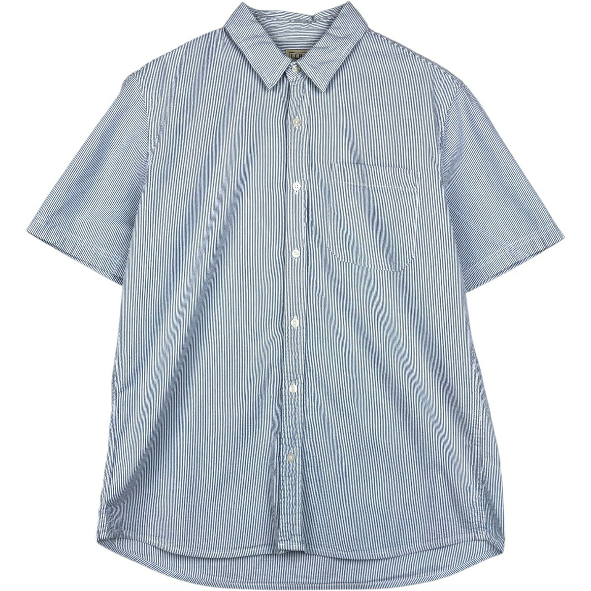 Rakuten - 古着 90~00'S エルエルビーン L.L.Bean シアサッカー 半袖 コットン ストライプシャツ メンズM相当 ヴィンテージ /eaa623284 【中古】 【260603】
