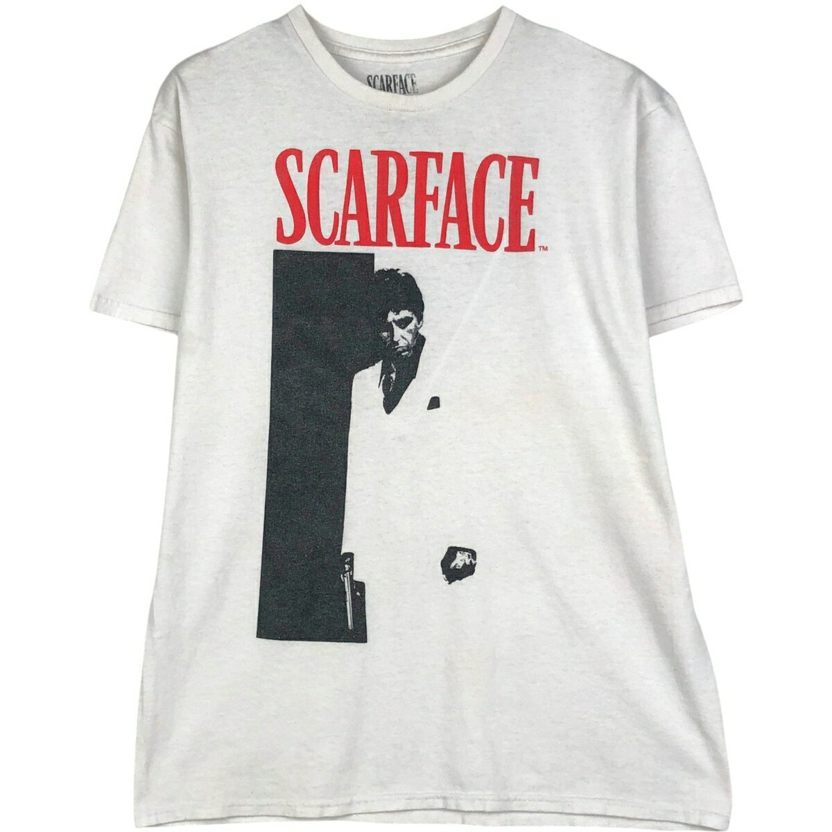 Rakuten - 古着 Scarface スカーフェイス 映画 ムービーTシャツ メンズM相当 /eaa623388 【中古】 【260605】 ホワイト系 春夏秋