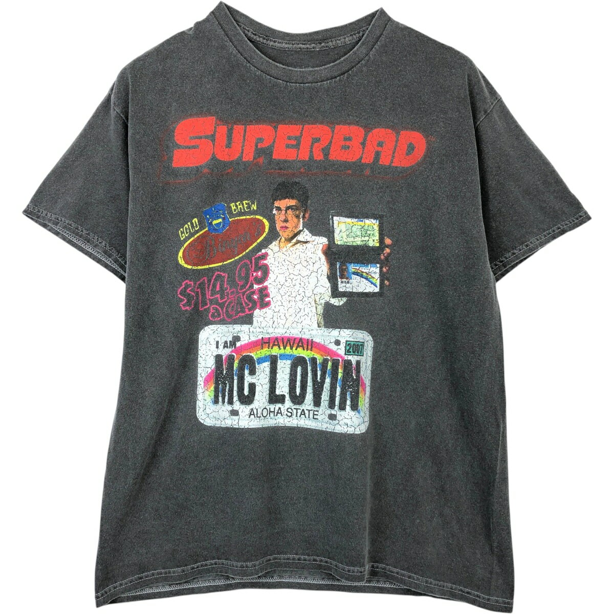 Rakuten - 古着 SUPER BAD スーパーバッド 童貞ウォーズ 映画 ムービーTシャツ メンズM相当 /eaa623420 【中古】 【260607】