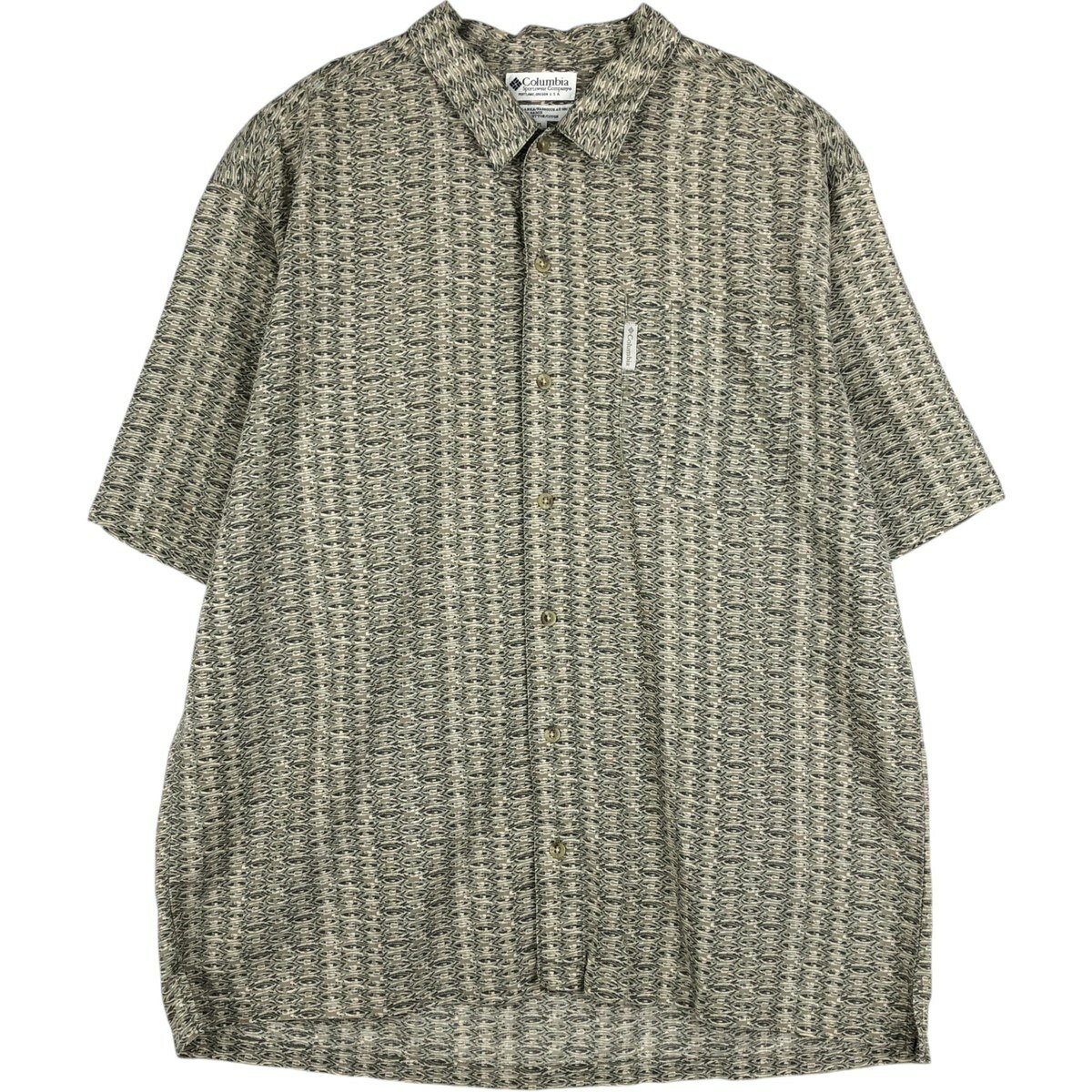 Rakuten - 古着 00'S コロンビア Columbia 総柄 半袖 コットン×ラミーシャツ ボックスシャツ メンズXL相当 /eaa623529 【中古】 【260603】