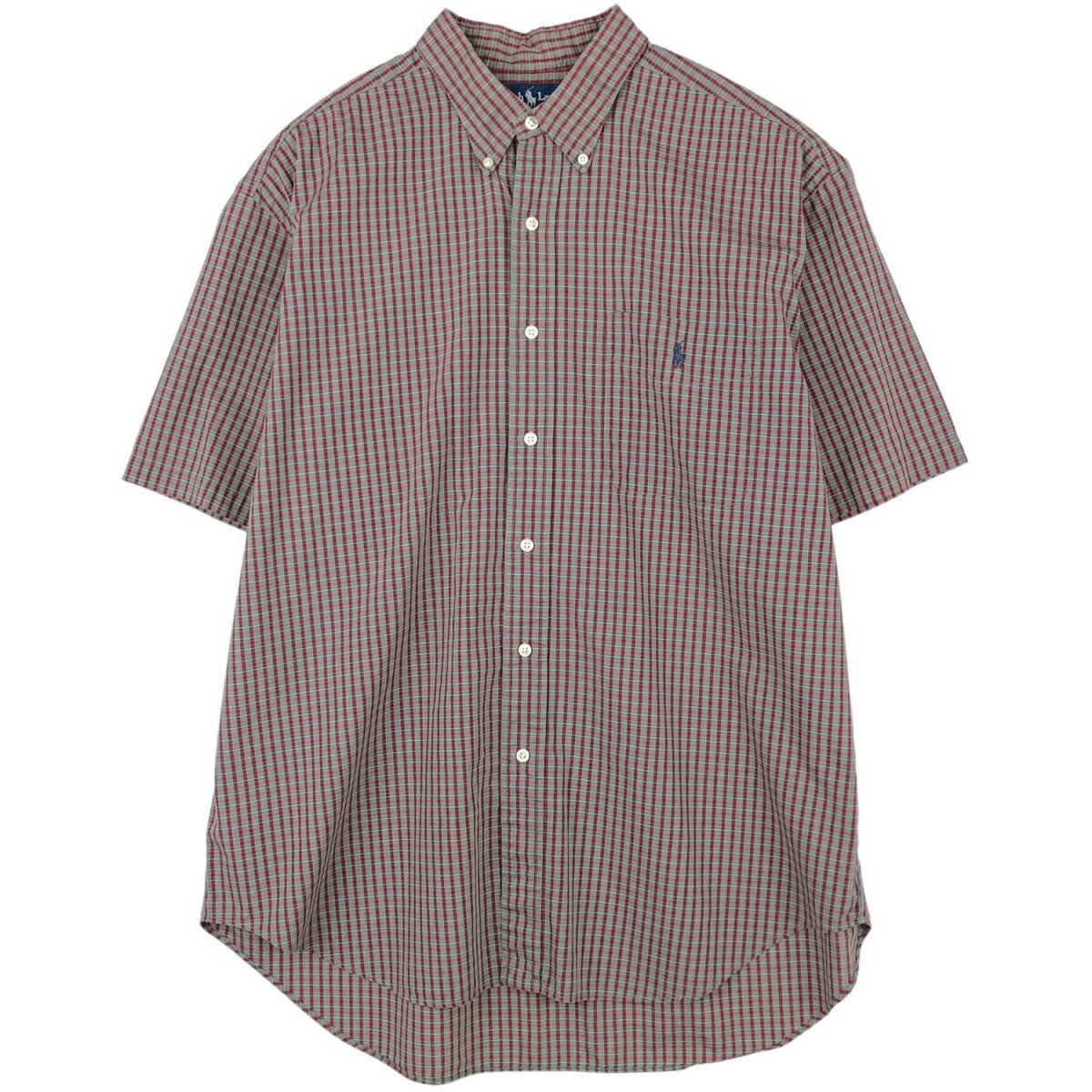 古着 ラルフローレン Ralph Lauren BARTLETT 半袖 ボタンダウン チェックシャツ メンズXL相当 /eaa623583   レッド系 春夏