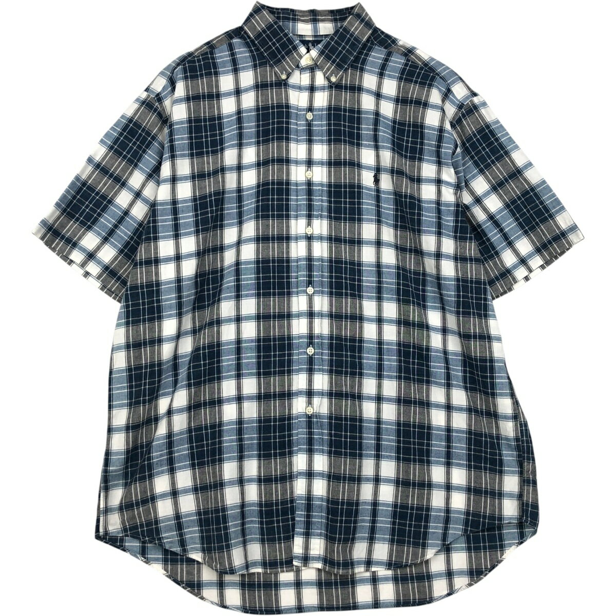 樂天商城 - 古着 ラルフローレン Ralph Lauren BLAKE 半袖 ボタンダウン チェックシャツ メンズXL相当 /eaa623602 【中古】 【260603】