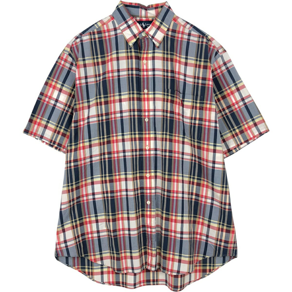 Rakuten - 古着 ラルフローレン Ralph Lauren BLAKE 半袖 ボタンダウン チェックシャツ メンズL相当 /eaa623615 【中古】 【260601】