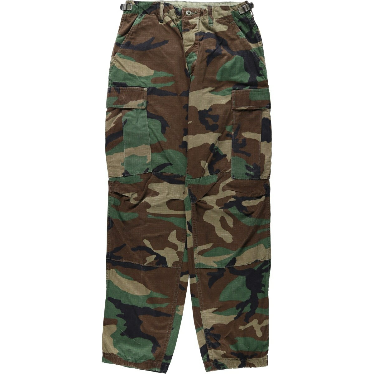 古着 90'S 米軍実品 迷彩柄 ウッドランドカモ リップストップ ミリタリー カーゴパンツ コンバットパンツ USA製 SMALL-REGULAR メンズw29相当 /eaa623730 【中古】 【260606】