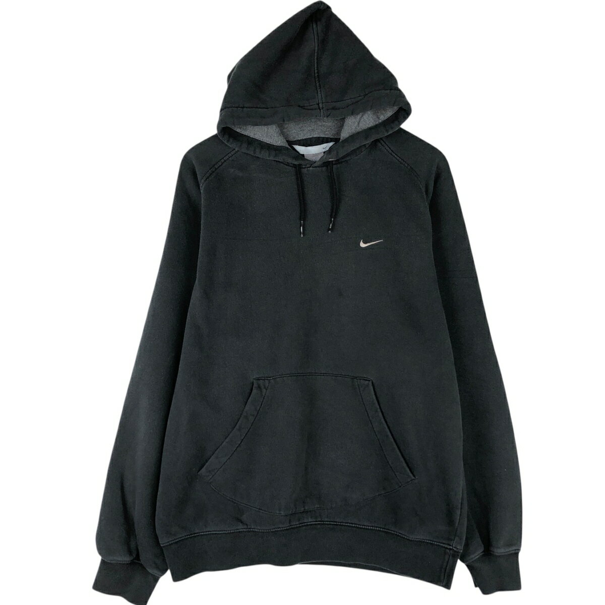 樂天商城 - 古着 00'S ナイキ NIKE ワンポイント スウェットプルオーバーパーカー メンズL相当 /eaa624034 【中古】 【260313】 ブラック系 春夏秋冬