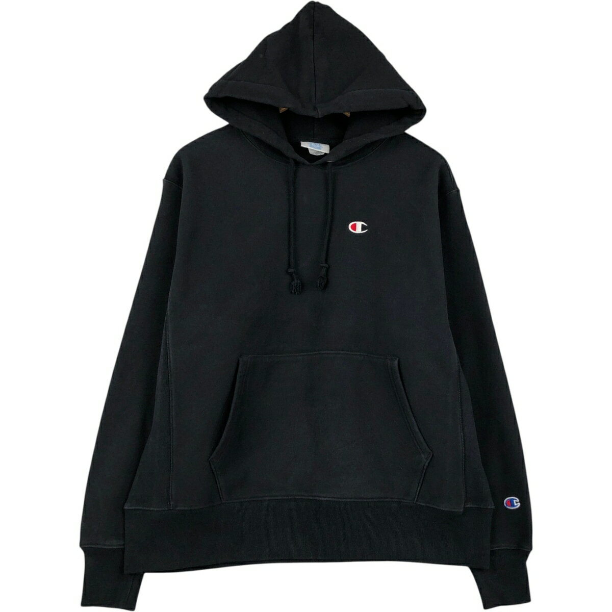 Rakuten - 古着 チャンピオン Champion REVERSE WEAVE リバースウィーブ ワンポイント スウェットプルオーバーパーカー メンズL相当 /eaa624074 【中古】 【260313】 ブラック系 春夏秋冬