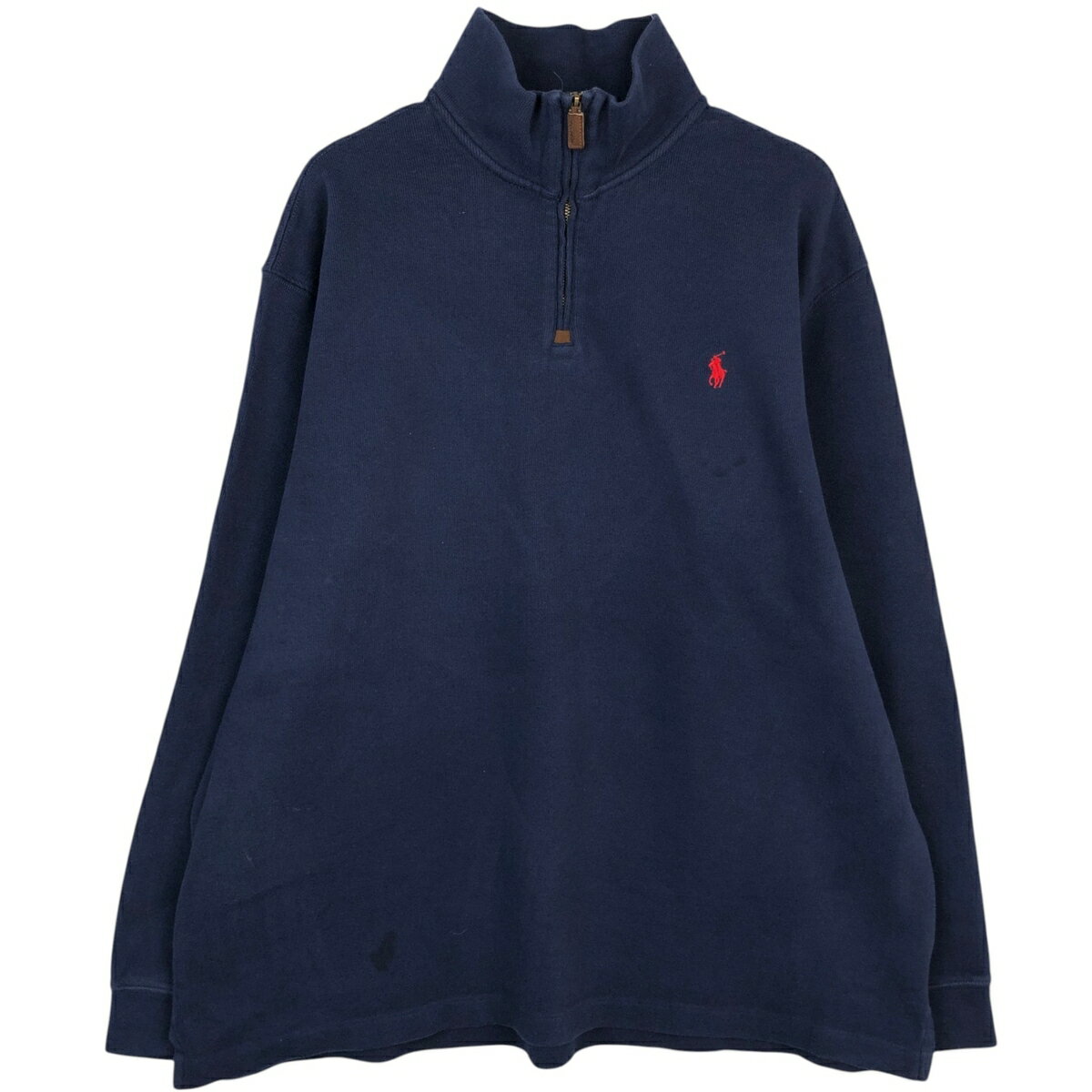 樂天商城 - 古着 ラルフローレン Ralph Lauren POLO RALPH LAUREN ハーフジップスウェットシャツ トレーナー メンズXXL相当 /eaa624358 【中古】 【260309】 ネイビー系 春夏秋冬