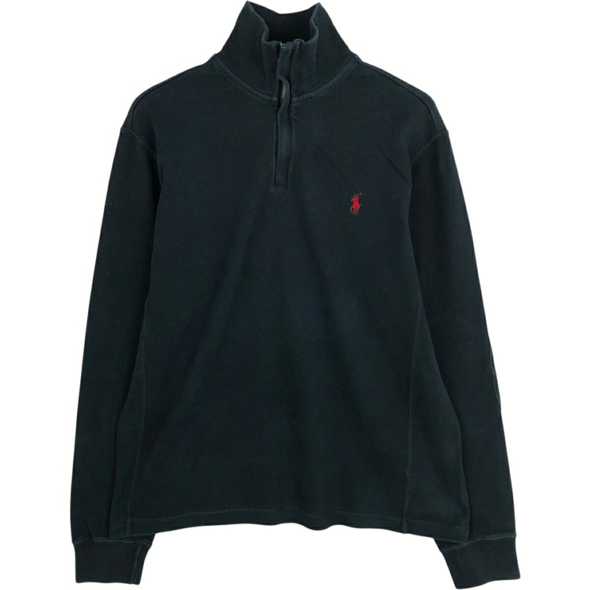 樂天商城 - 古着 ラルフローレン Ralph Lauren POLO by Ralph Lauren ハーフジップスウェットシャツ トレーナー メンズM相当 /eaa624373 【中古】 【260308】 ブラック系 春夏秋冬