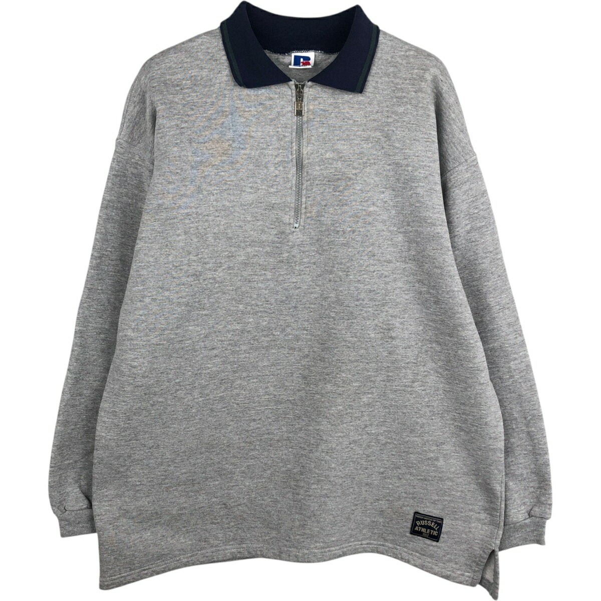 樂天商城 - 古着 90'S ラッセル Russell 襟付き ハーフジップスウェットシャツ トレーナー USA製 メンズXL相当 ヴィンテージ /eaa624393 【中古】 【260308】 グレー系 春夏秋冬