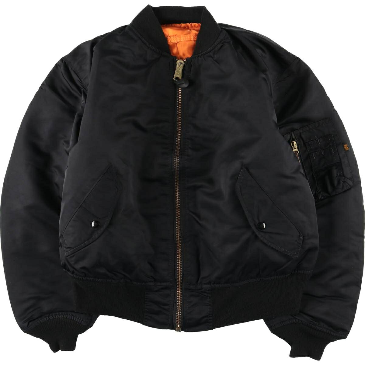 樂天商城 - 古着 90'S 民間品 アルファ ALPHA MA-1タイプ 中綿入り ミリタリー フライトジャケット USA製 メンズL相当 ヴィンテージ /eaa624470 【中古】 【260309】 ブラック系 春秋冬