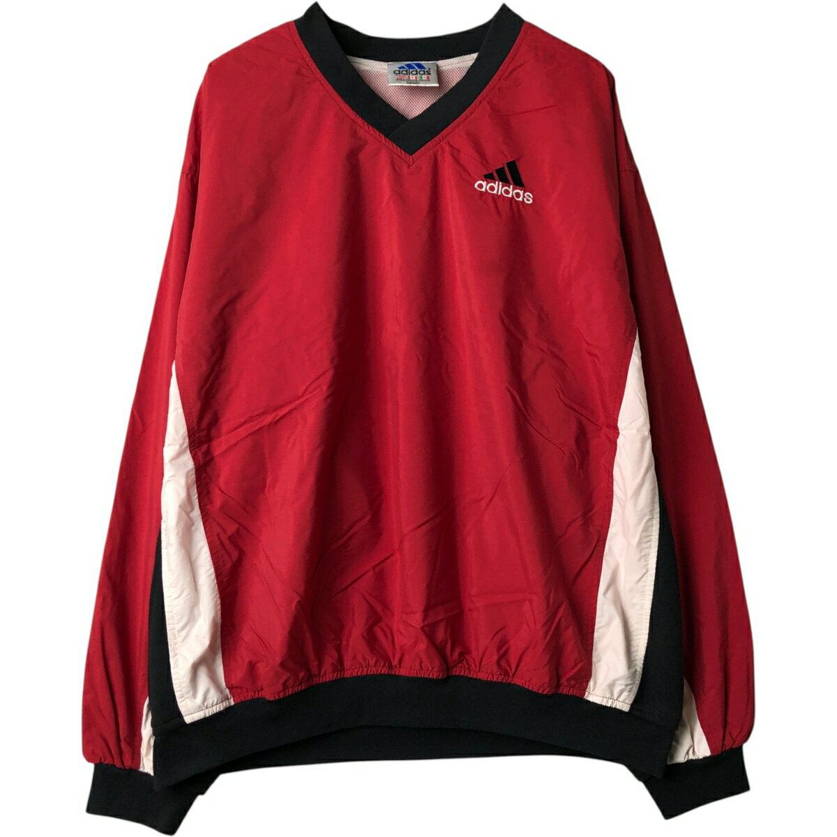 Rakuten - 古着 90'S~ アディダス adidas Vネック ウォームアッププルオーバー メンズL相当 /eaa624497 【中古】 【260309】 レッド系 春秋冬