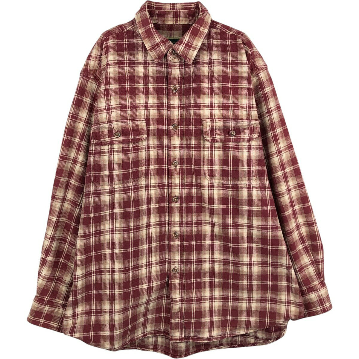 Rakuten - 古着 フィールドアンドストリーム FIELD&STREAM 長袖 フランネルチェックシャツ メンズL相当 /eaa624728 【中古】 【260315】 レッド系 春夏秋冬