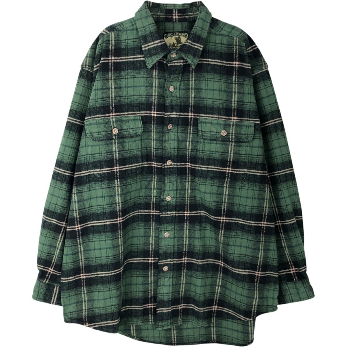 Rakuten - 古着 90'S フィールドアンドストリーム FIELD&STREAM 長袖 ヘビーネルチェックシャツ メンズXL相当 ヴィンテージ /eaa624731 【中古】 【260316】 グリーン系 春夏秋冬
