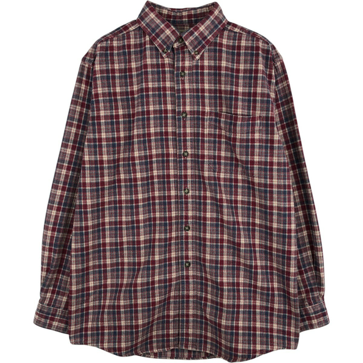 Rakuten - 古着 90~00'S エルエルビーン L.L.Bean 長袖 ボタンダウン ライトネルチェックシャツ カナダ製 メンズM相当 ヴィンテージ /eaa624773 【中古】 【260313】 レッド系 春夏秋冬