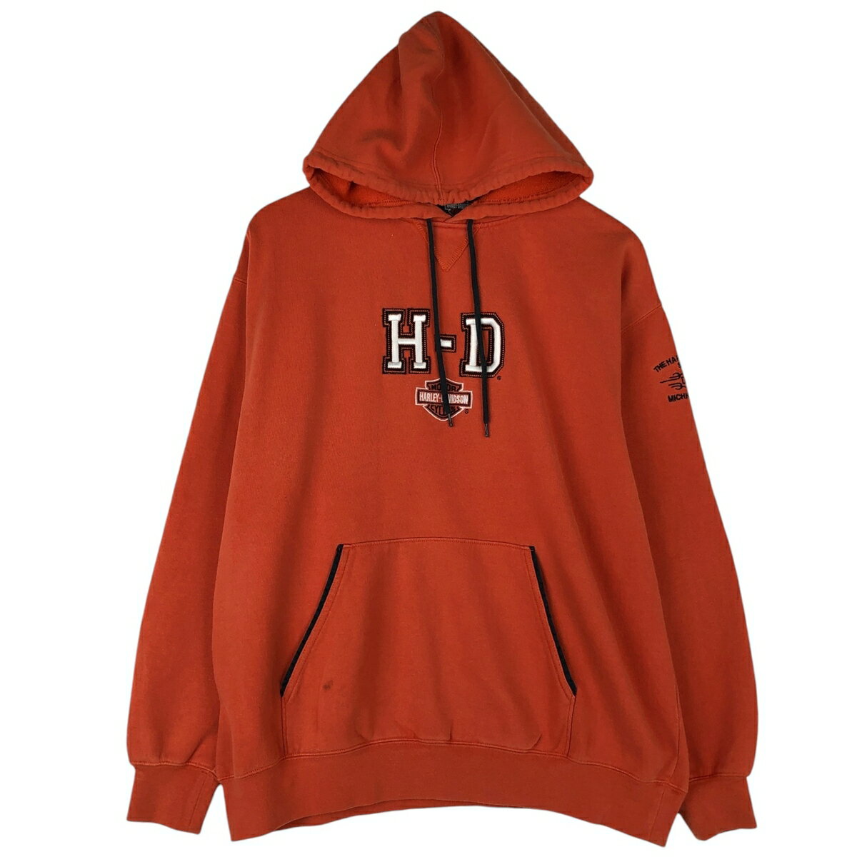 Rakuten - 古着 ハーレーダビッドソン Harley-Davidson アドバタイジング スウェットプルオーバーパーカー メンズXL相当 /eaa624812 【中古】 【260313】 オレンジ系 春夏秋冬