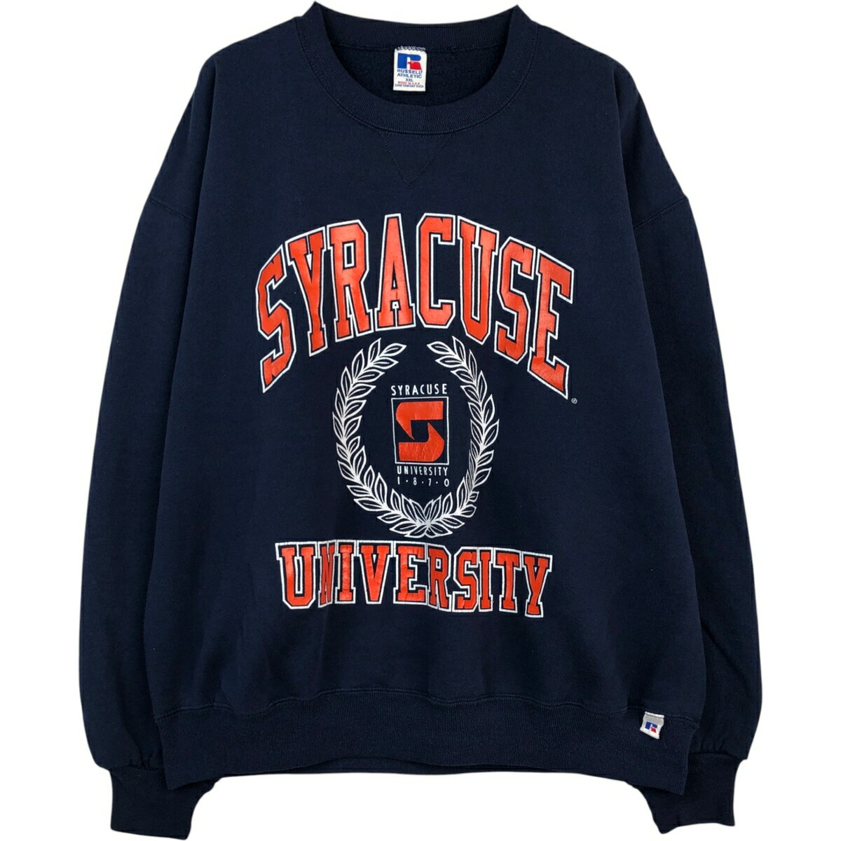 古着 90'S ラッセル Russell 3連プリント カレッジスウェットシャツ トレーナー USA製 メンズXXL相当 ヴィンテージ /eaa624844 【中古】 【260311】