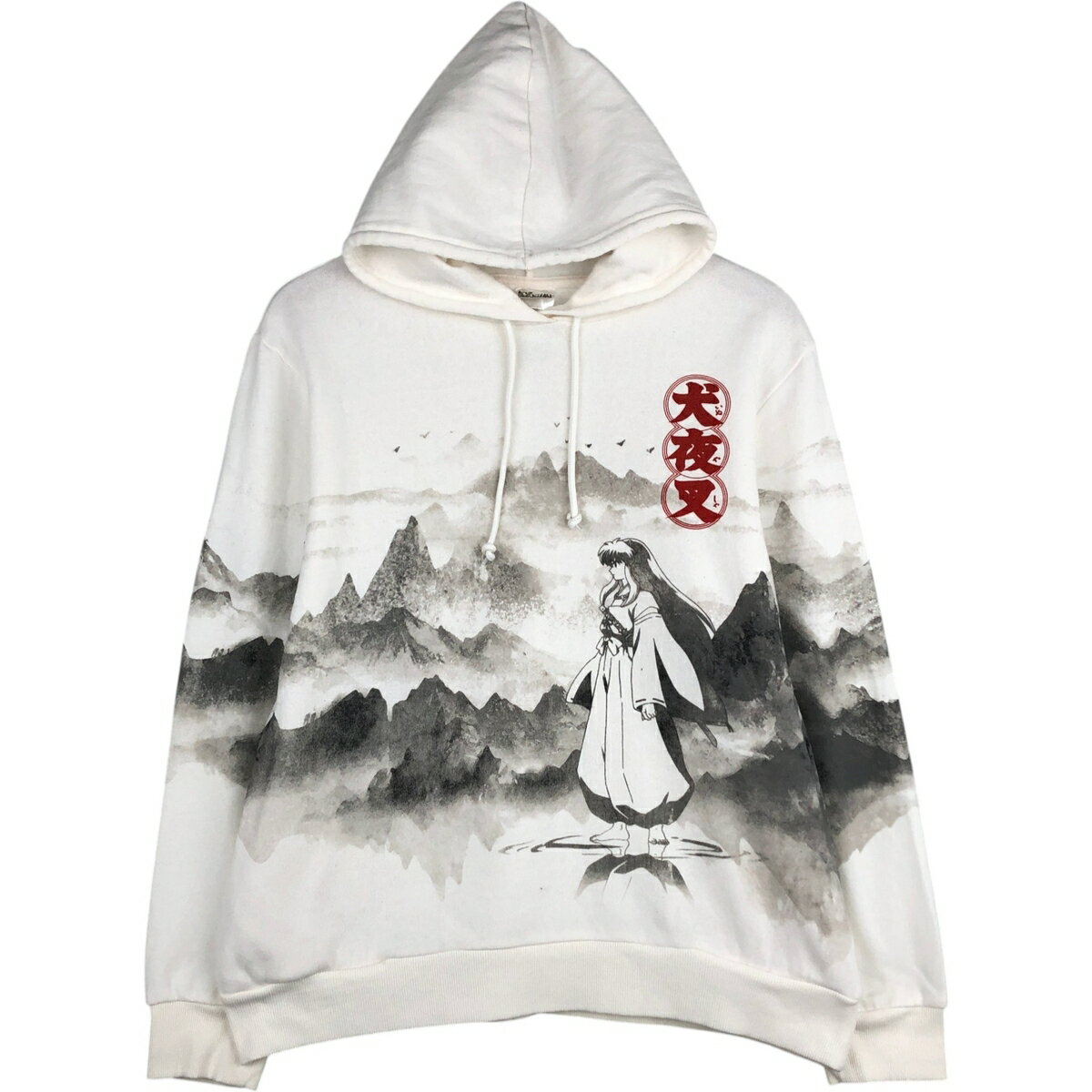 Rakuten - 古着 INUYASHA 犬夜叉 桔梗 アニメ スウェットプルオーバーパーカー メンズL相当 /eaa624891 【中古】 【260311】 ホワイト系 春夏秋冬