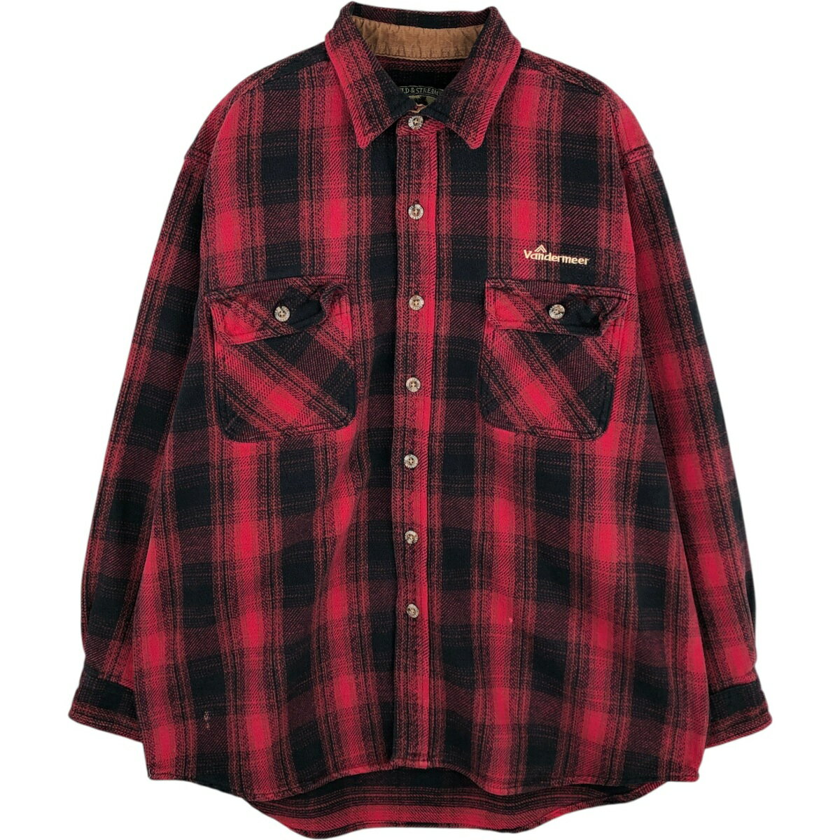 Rakuten - 古着 フィールドアンドストリーム Field & Stream オンブレチェック 長袖 ヘビーネルチェックシャツ メンズL相当 /eaa624910 【中古】 【260316】 レッド系 春夏秋冬