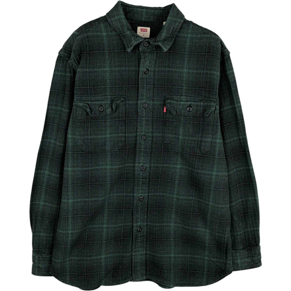 Rakuten - 古着 リーバイス Levi's オンブレチェック 長袖 フランネルチェックシャツ メンズM相当 /eaa624914 【中古】 【260315】 グリーン系 春夏秋冬