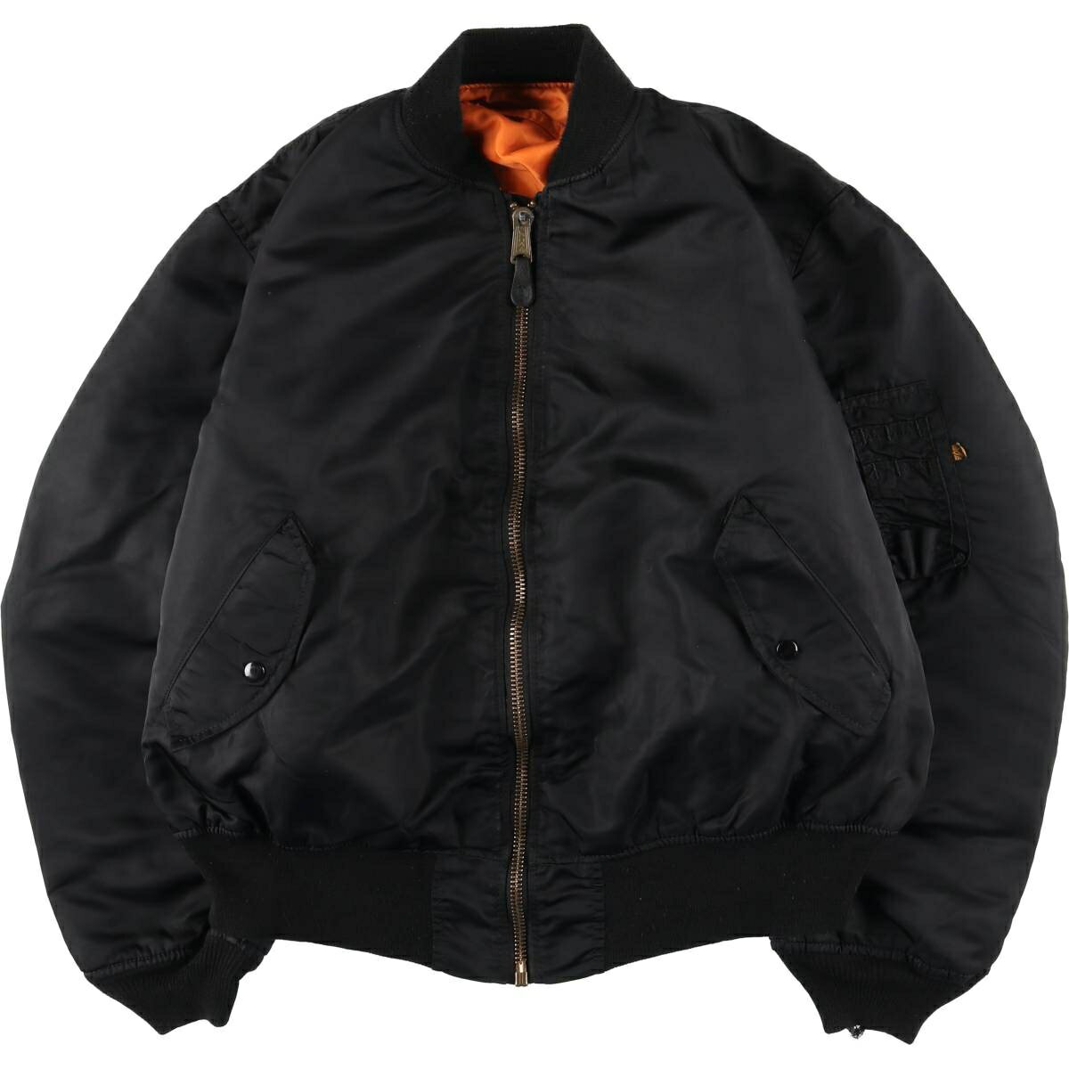 Rakuten - 古着 90'S 民間品 アルファ ALPHA MA-1タイプ 中綿入り ミリタリー フライトジャケット USA製 メンズXXL相当 ヴィンテージ /eaa624990 【中古】 【260311】 ブラック系 春秋冬