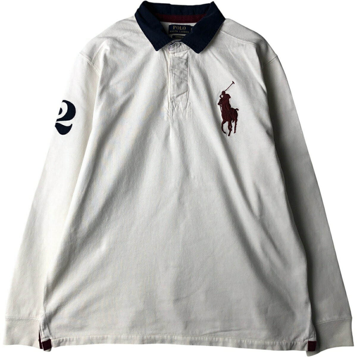 ラルフローレン ビッグポニー長袖ラ ガーシャツM ホワイト Ralph Lauren - 古着 ラルフローレン Ralph Lauren POLO RALPH LAUREN