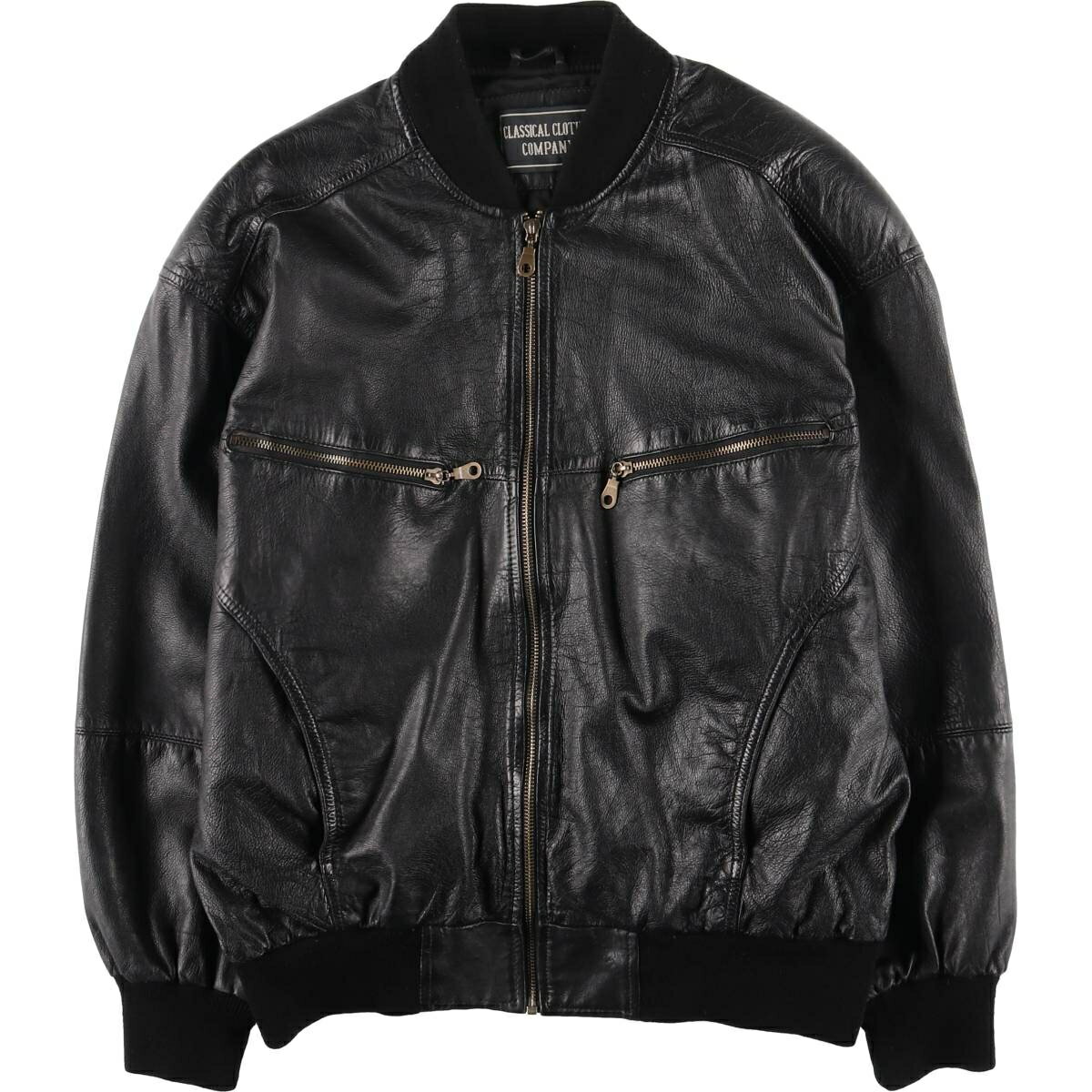 乐天商城 - 古着 CLASSICAL CLOTHES COMPANY レザーブルゾン メンズS相当 /eaa625085 【中古】 【260315】 ブラック系 春秋冬