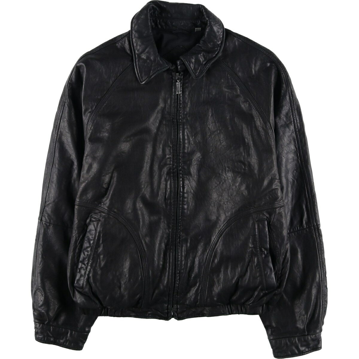 Leather Jacket - 古着 ラウンドツリーアンドヨーク ROUNDTREE&YORKE スイングトップタイプ レザーブルゾン メンズL相当 /eaa625092 【中古】 【260314】 ブラック系 春秋冬