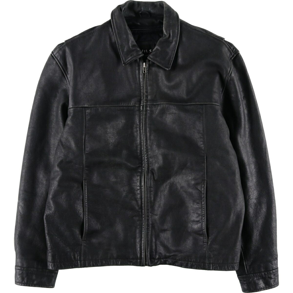 樂天商城 - 古着 ウィルソンズレザー WILSONS LEATHER スイングトップタイプ 中綿入り レザーブルゾン メンズL相当 /eaa625100 【中古】 【260313】 ブラック系 春秋冬