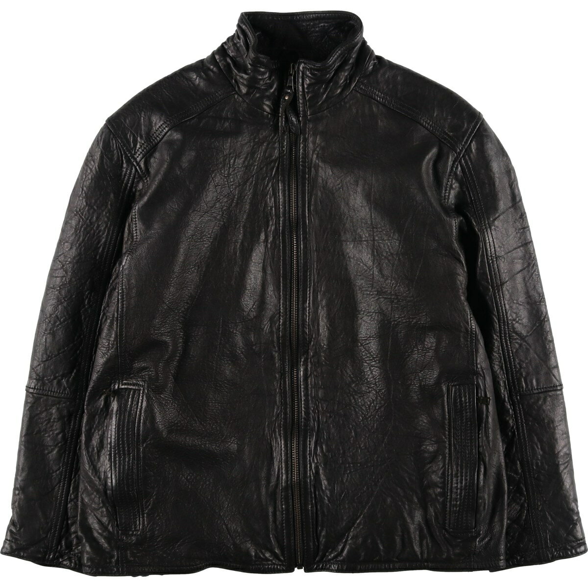Leather Jacket - 古着 MARC NEW YORK 中綿入り レザーブルゾン メンズL相当 /eaa625127 【中古】 【260314】 ブラック系 春秋冬