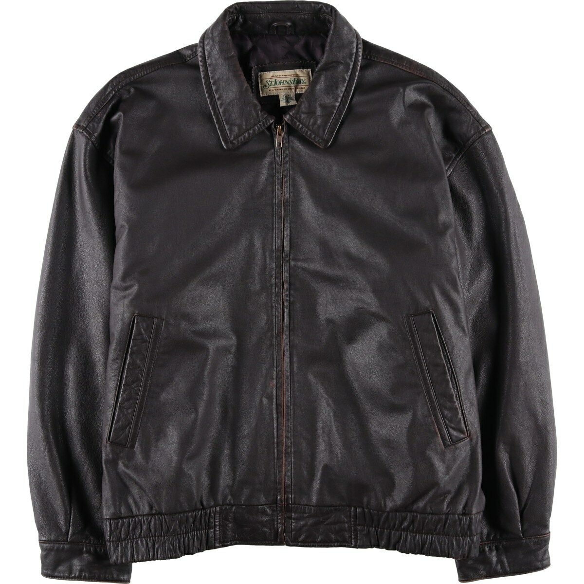 樂天商城 - 古着 90'S セントジョンズベイ ST.JOHN'S BAY スイングトップタイプ 中綿入り レザーブルゾン メンズXL相当 ヴィンテージ /eaa625139 【中古】 【260316】 【GR-NV】 ブラウン系 春秋冬