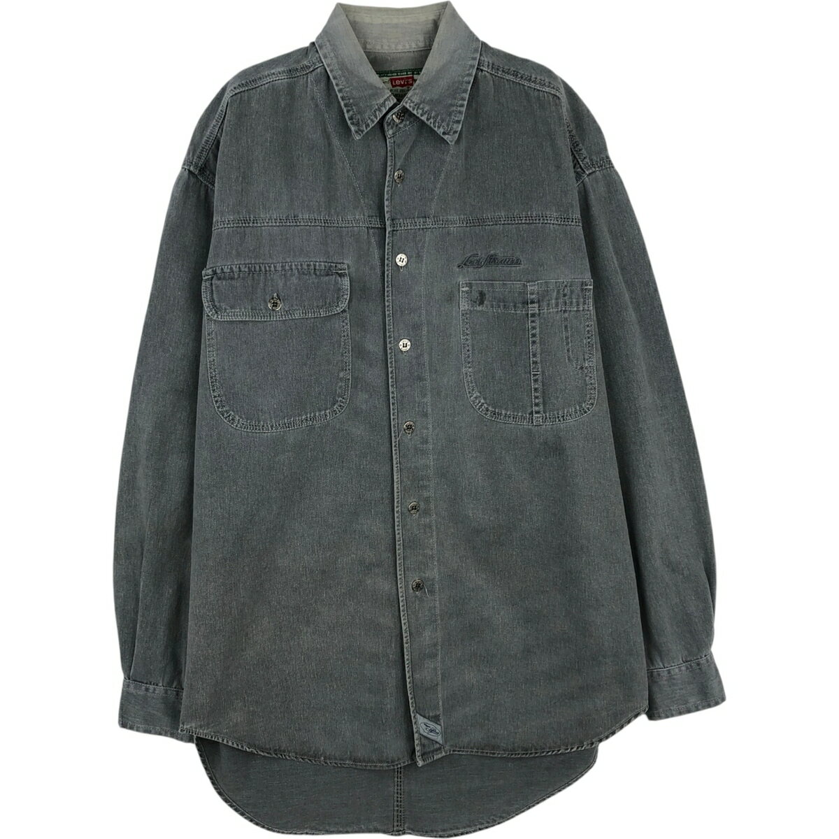 古着 90'S リーバイス Levi's 長袖 デニムウエスタンシャツ メンズS相当 ヴィンテージ /eaa625220 【中古】 【260315】 グレー系 春夏秋冬