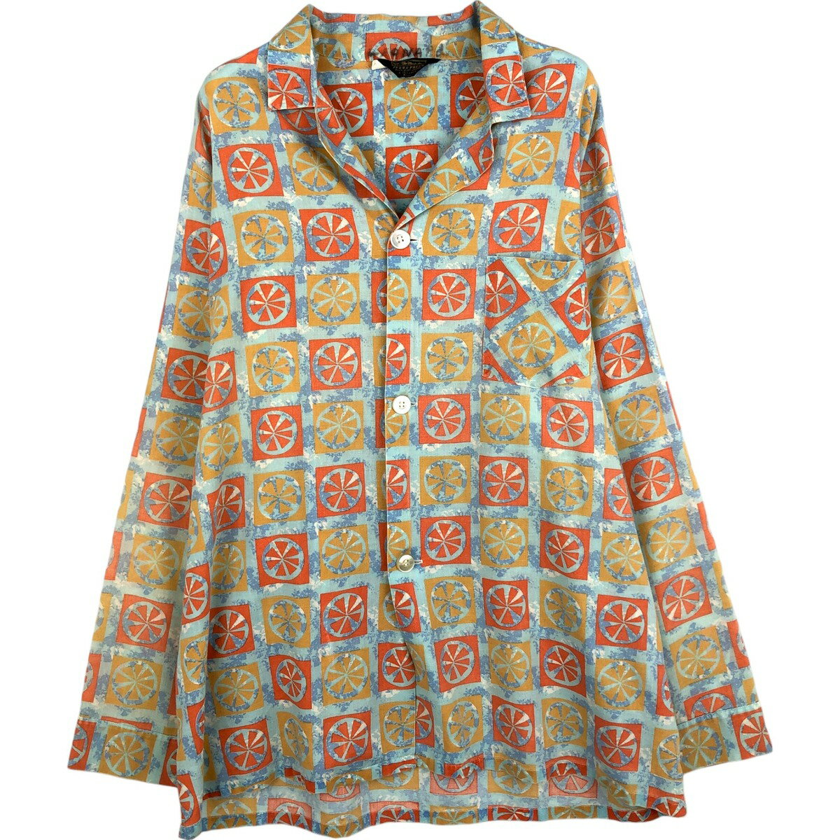 古着 シアーズ Sears The Men's Store 長袖 パジャマシャツ メンズL相当 ヴィンテージ オープンカラー /eaa625242 【中古】 【260315】