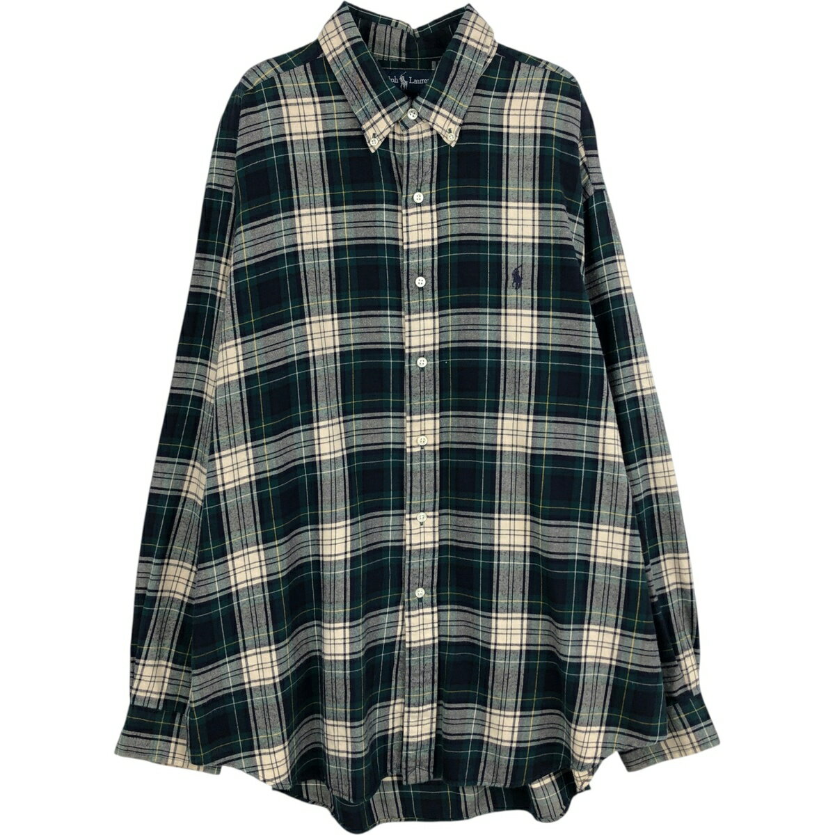 Rakuten - 古着 ラルフローレン Ralph Lauren BLAKE 長袖 ボタンダウンチェックシャツ メンズXL相当 /eaa625248 【中古】 【260315】 グリーン系 春夏秋冬